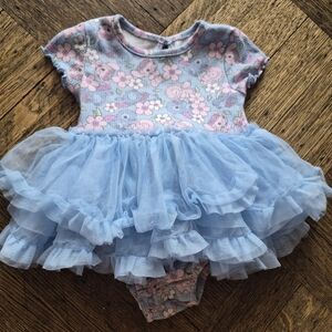 Disney Baby Floral Outfit - Purple and Pink
